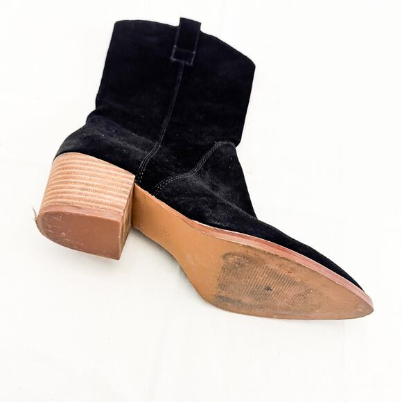 Madewell The Cassity Tall Western Boot in Suede Black Suede Size 9 - Picture 5 of 6